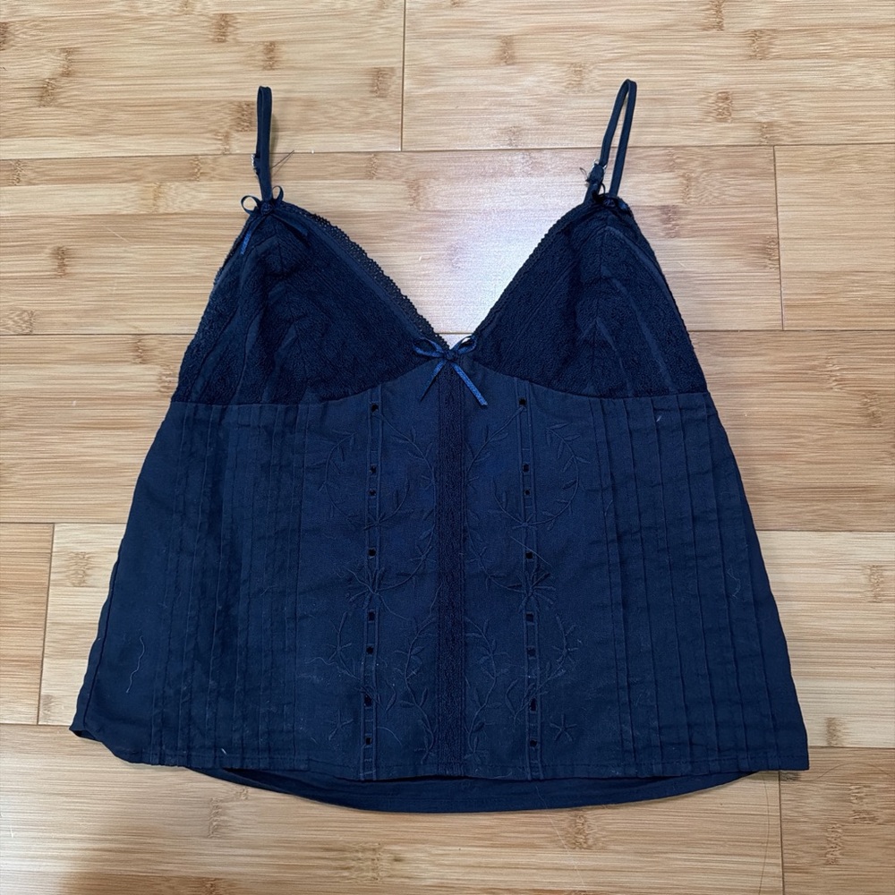 Elegant Navy Blue Women's Tank Top
